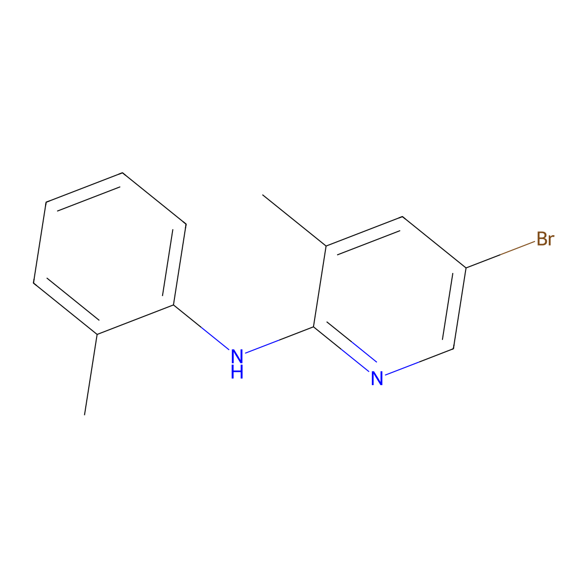 5-Bromo-3-methyl-N-(2-methylphenyl)-2-pyridinamine molecular structure, CAS 1220038-26-5