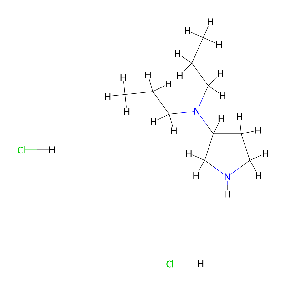 N,N-Dipropyl-3-pyrrolidinamine dihydrochloride molecular structure, CAS 1220038-27-6