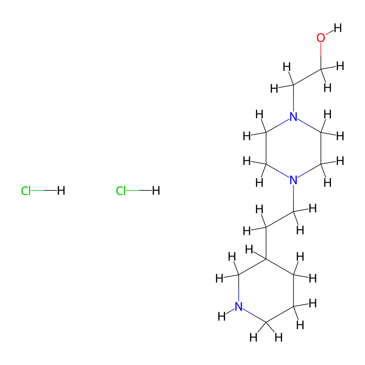 2-{4-[2-(3-Piperidinyl)ethyl]-1-piperazinyl}-1-ethanol dihydrochloride molecular structure, CAS 1220038-30-1