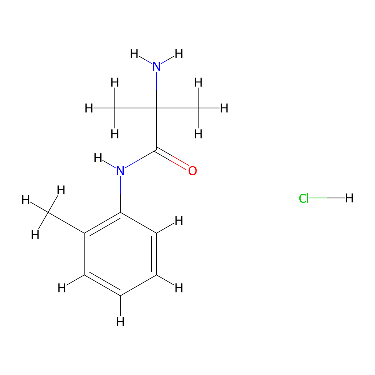 2-Amino-2-methyl-N-(2-methylphenyl)propanamide hydrochloride molecular structure, CAS 1220038-31-2