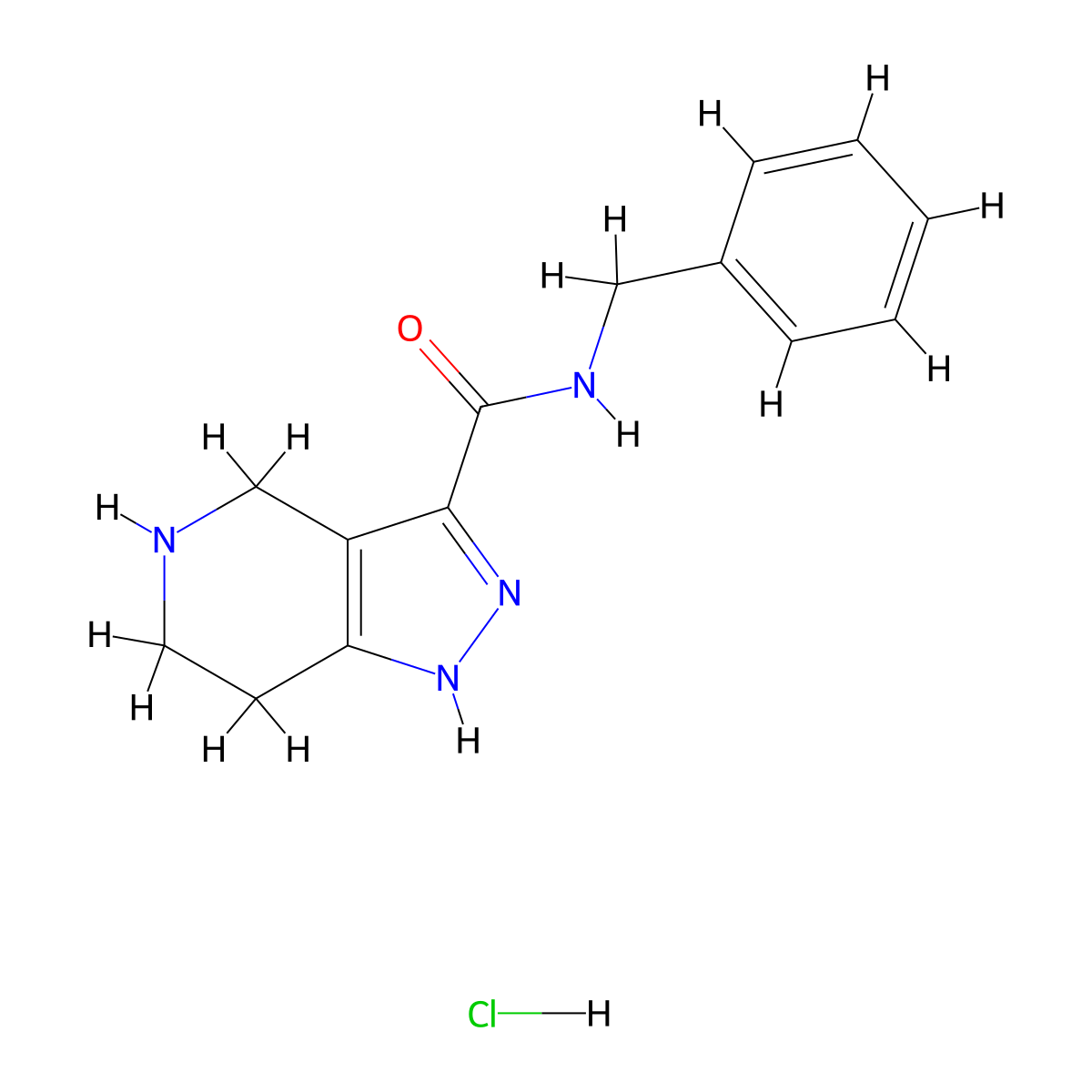 N-Benzyl-4,5,6,7-tetrahydro-1H-pyrazolo[4,3-c]pyridine-3-carboxamide hydrochloride molecular structure, CAS 1220038-34-5