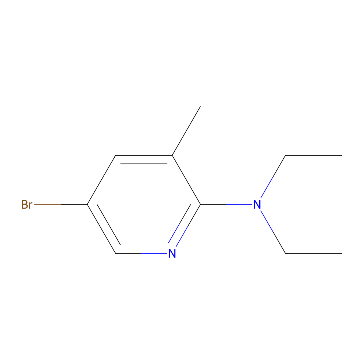 5-Bromo-N,N-diethyl-3-methyl-2-pyridinamine molecular structure, CAS 1220038-46-9