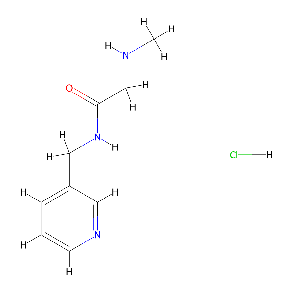 2-(Methylamino)-N-(3-pyridinylmethyl)acetamide hydrochloride molecular structure, CAS 1220038-52-7