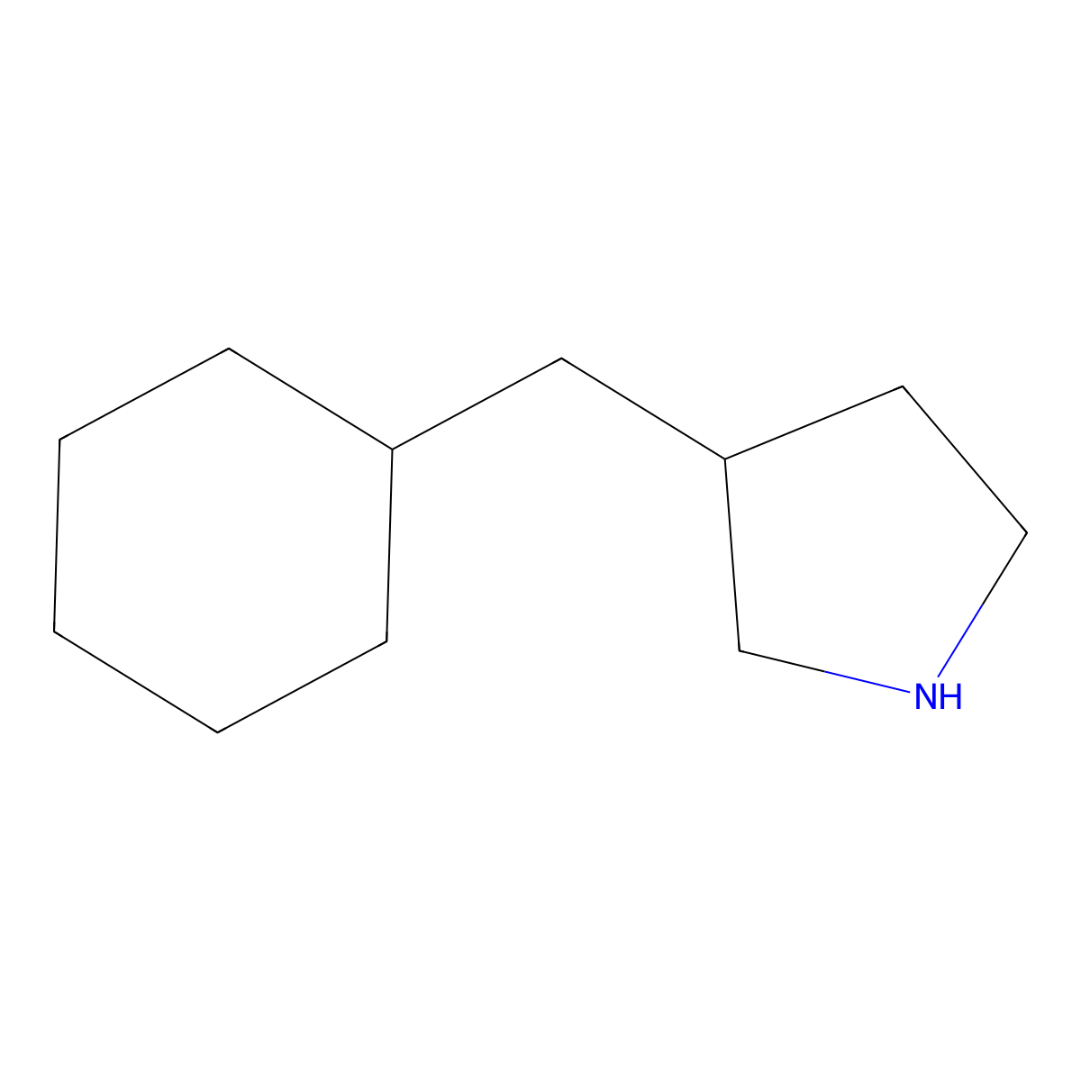 3-(Cyclohexylmethyl)pyrrolidine molecular structure, CAS 1220038-54-9