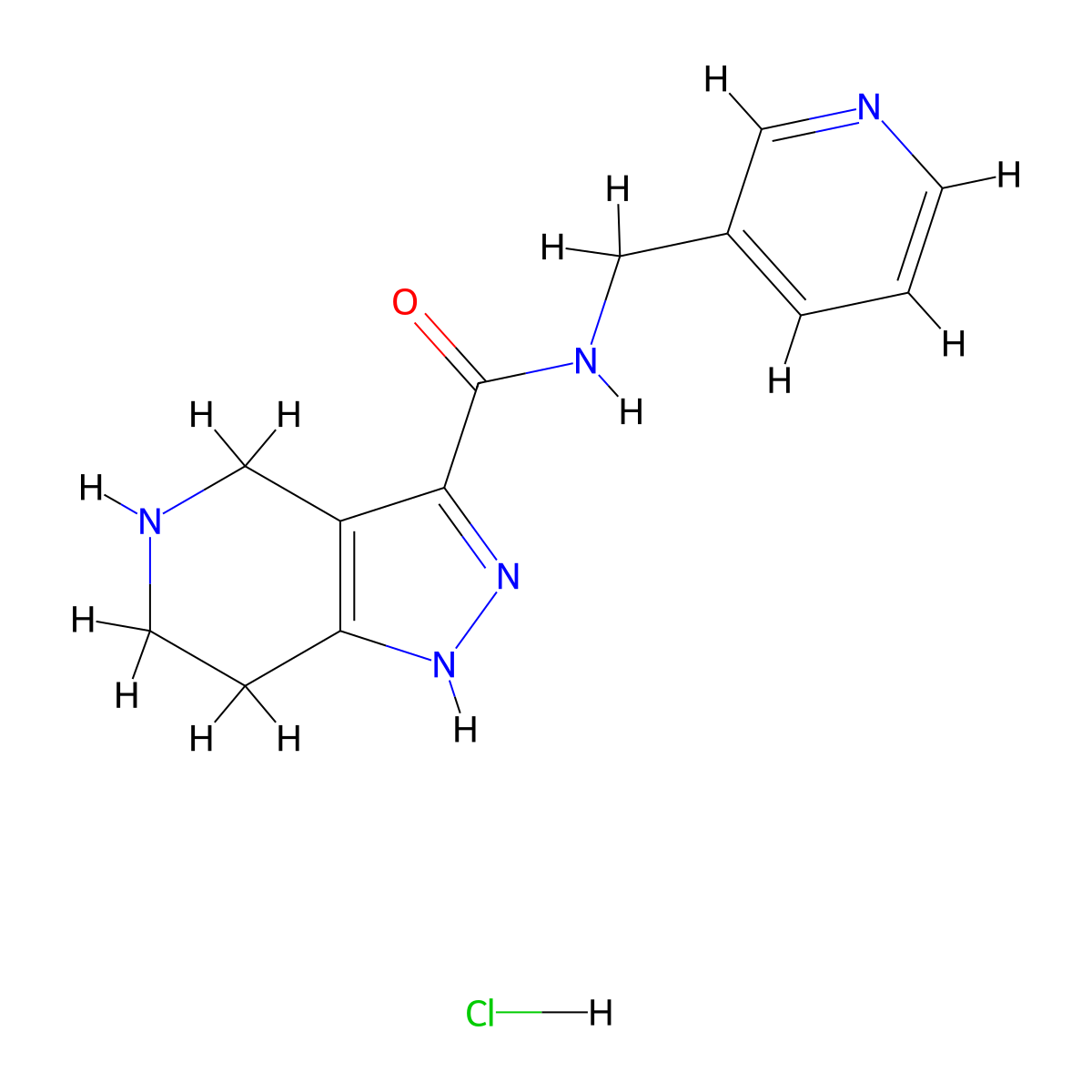 N-(3-Pyridinylmethyl)-4,5,6,7-tetrahydro-1H-pyrazolo[4,3-c]pyridine-3-carboxamide hydrochloride molecular structure, CAS 1220038-55-0