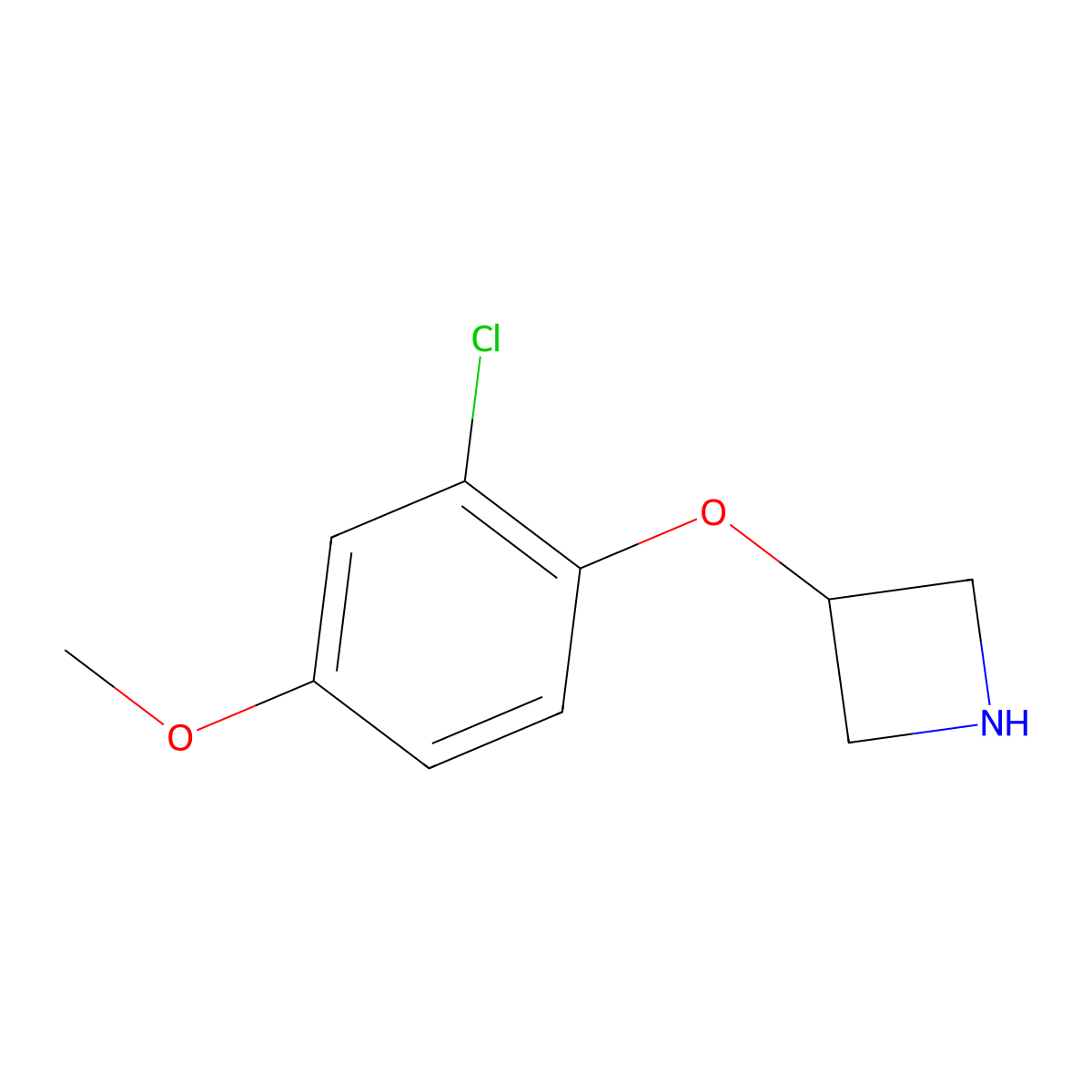 3-(2-Chloro-4-methoxyphenoxy)azetidine molecular structure, CAS 1220038-57-2