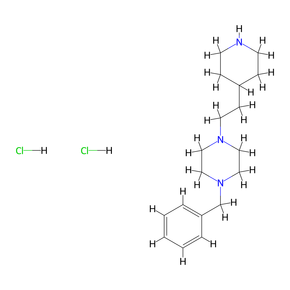 1-Benzyl-4-[2-(4-piperidinyl)ethyl]piperazine dihydrochloride molecular structure, CAS 1220038-60-7