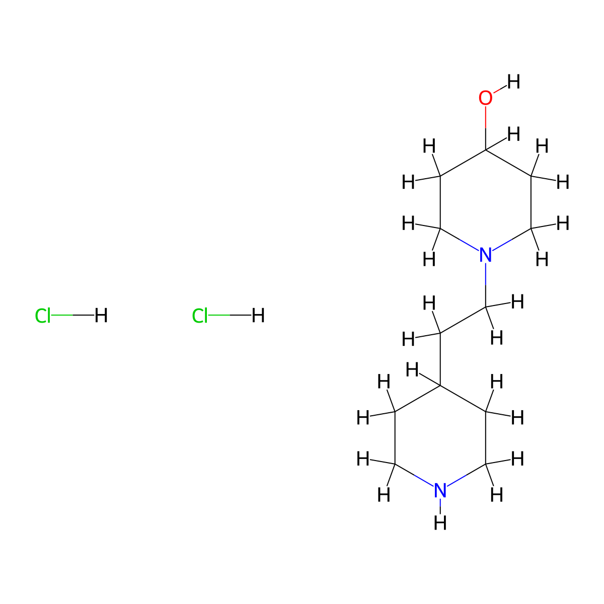 1-[2-(4-Piperidinyl)ethyl]-4-piperidinol dihydrochloride molecular structure, CAS 1220038-64-1