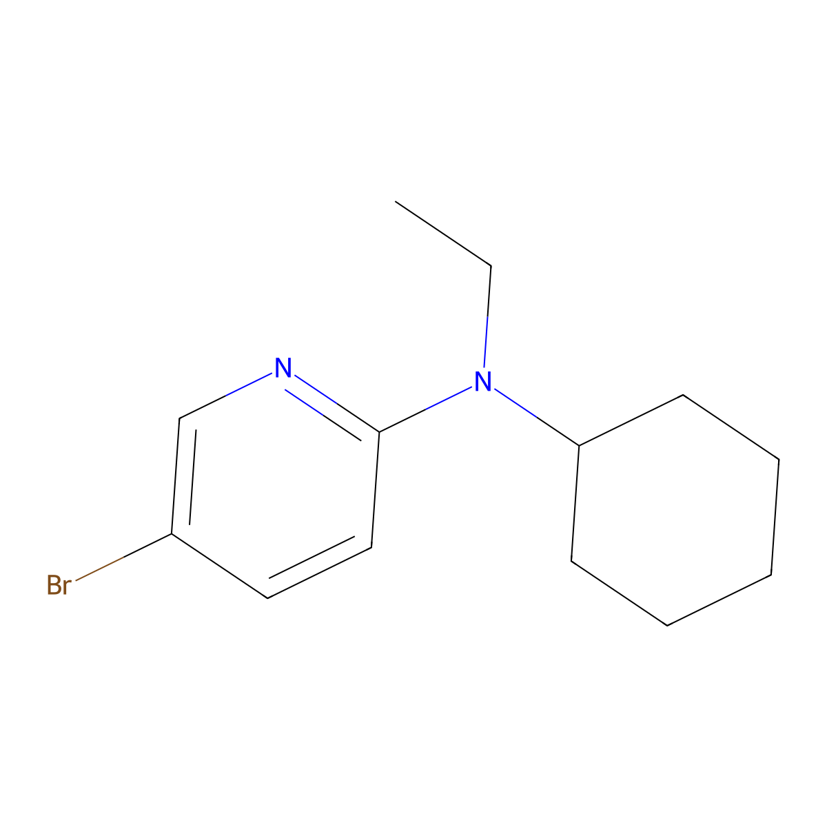 5-bromo-N-cyclohexyl-N-ethylpyridin-2-amine molecular structure, CAS 1220038-76-5