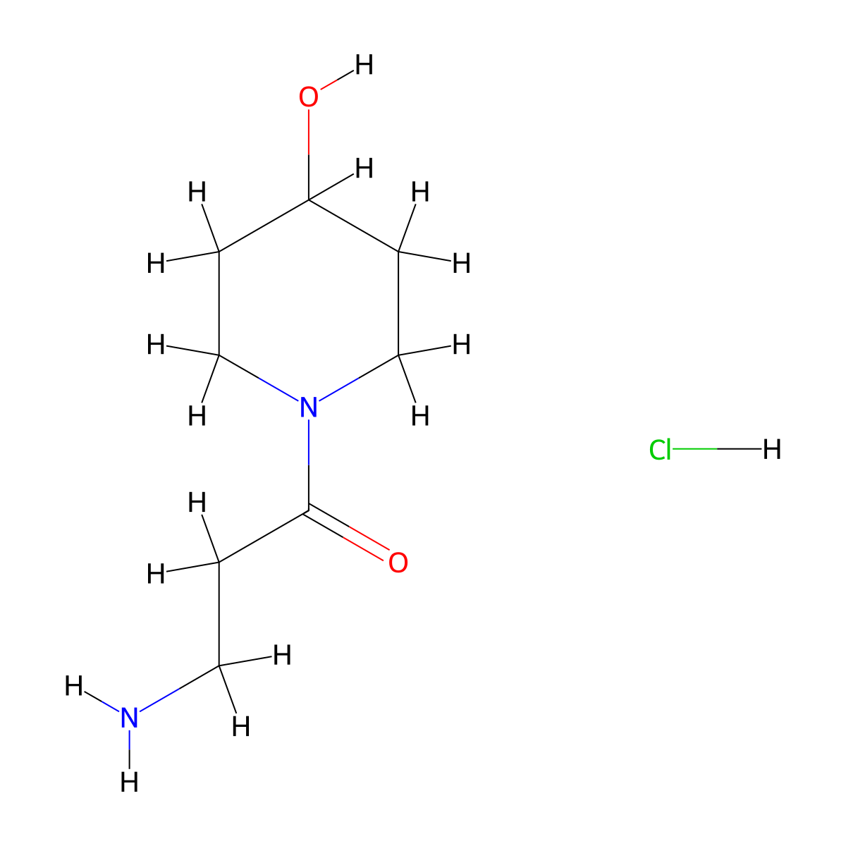 3-Amino-1-(4-hydroxypiperidin-1-yl)propan-1-one hydrochloride molecular structure, CAS 1220038-99-2