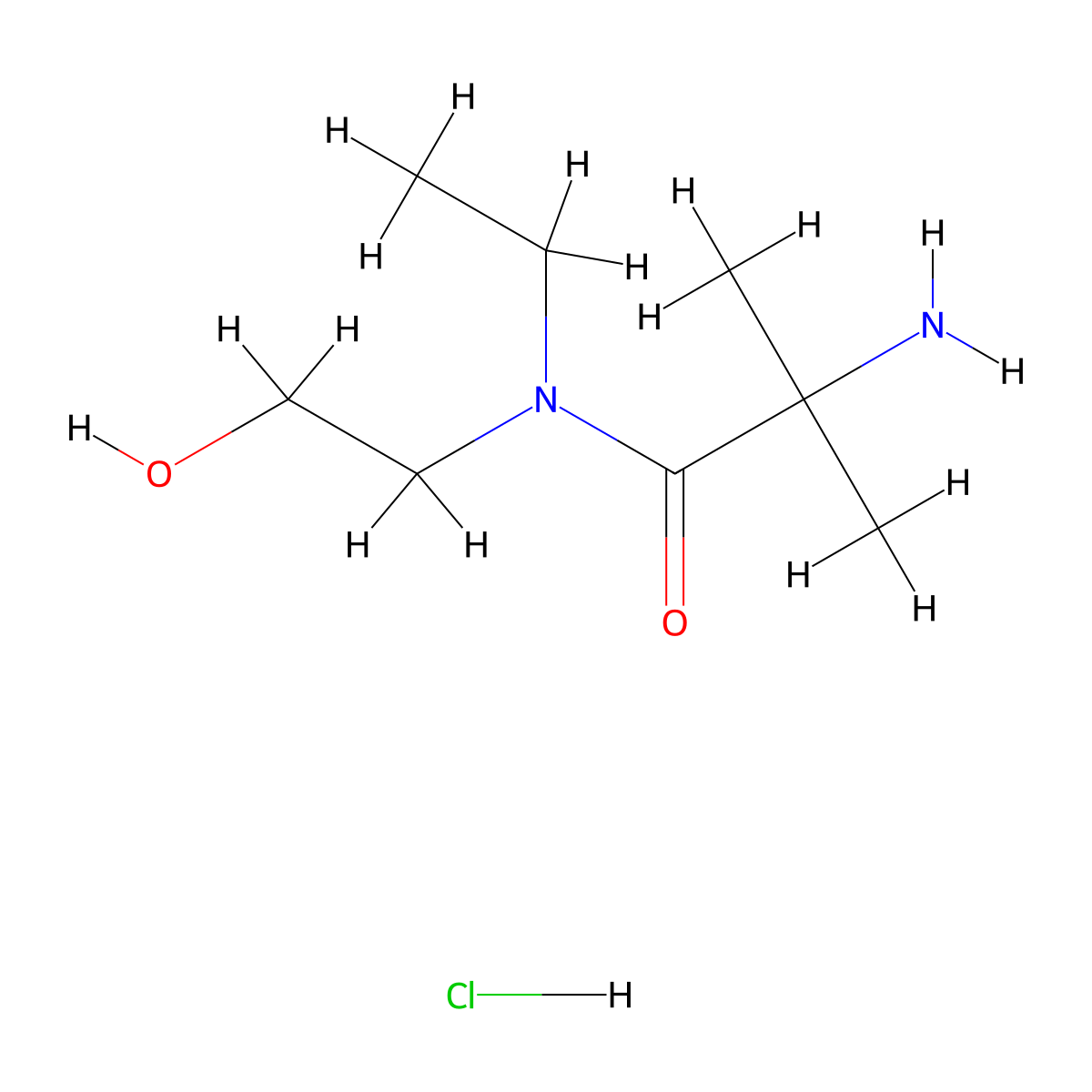 2-Amino-N-ethyl-N-(2-hydroxyethyl)-2-methylpropanamide hydrochloride molecular structure, CAS 1220039-04-2