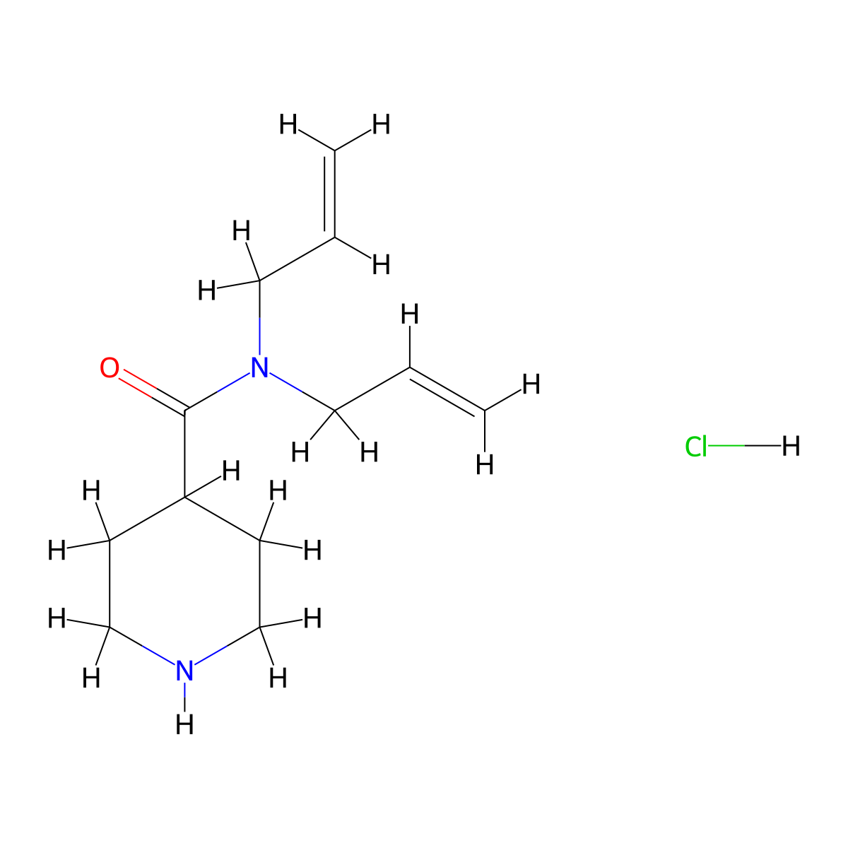 N,N-Diallyl-4-piperidinecarboxamide hydrochloride molecular structure, CAS 1220039-15-5