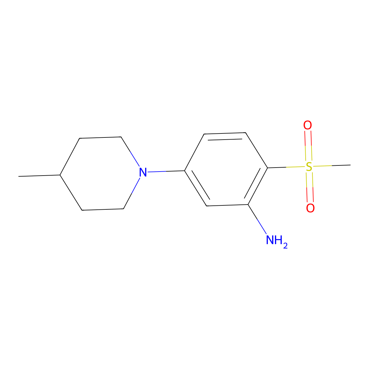 5-(4-Methyl-1-piperidinyl)-2-(methylsulfonyl)-phenylamine molecular structure, CAS 1220039-19-9