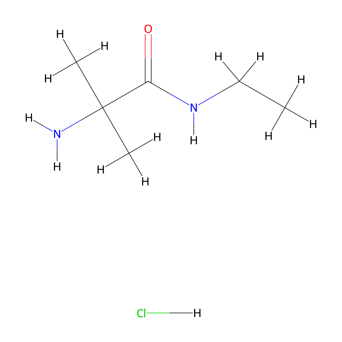 2-Amino-N-ethyl-2-methylpropanamide hydrochloride molecular structure, CAS 1220039-29-1