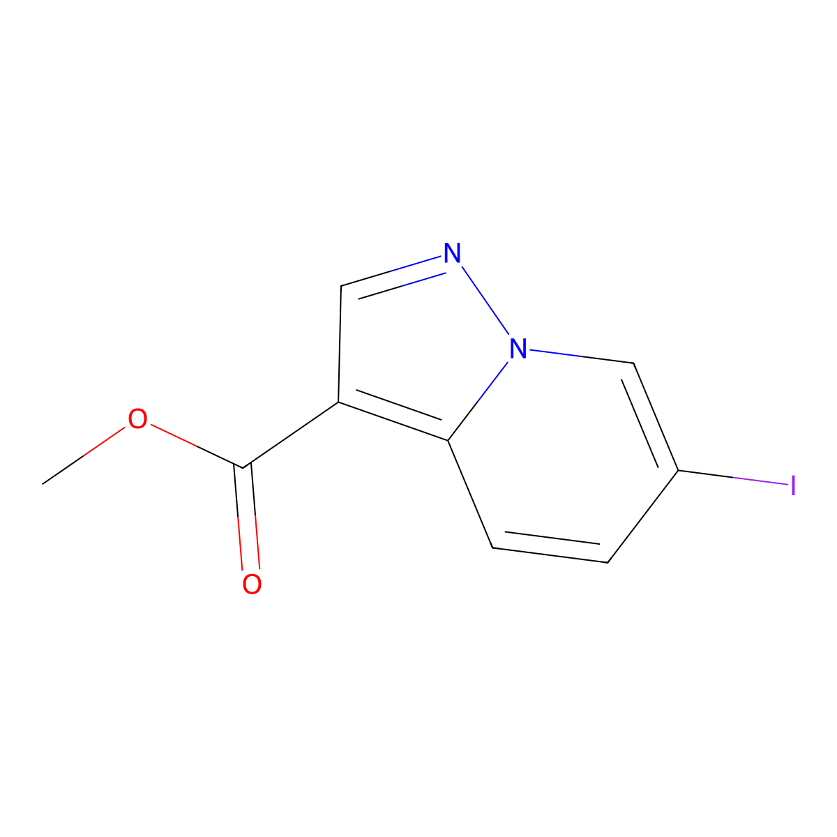 6-Iodo-pyrazolo[1,5-a]pyridine-3-carboxylic acid methyl ester molecular structure, CAS 1220039-31-5