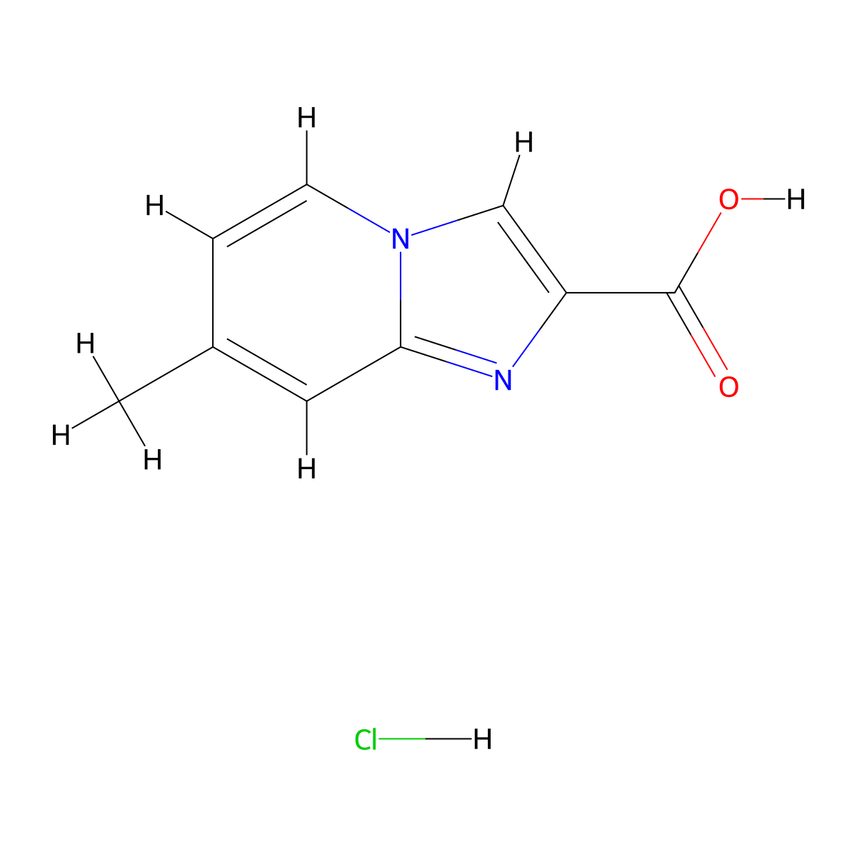 7-Methyl-imidazo[1,2-a]pyridine-2-carboxylic acid hydrochloride molecular structure, CAS 1220039-32-6