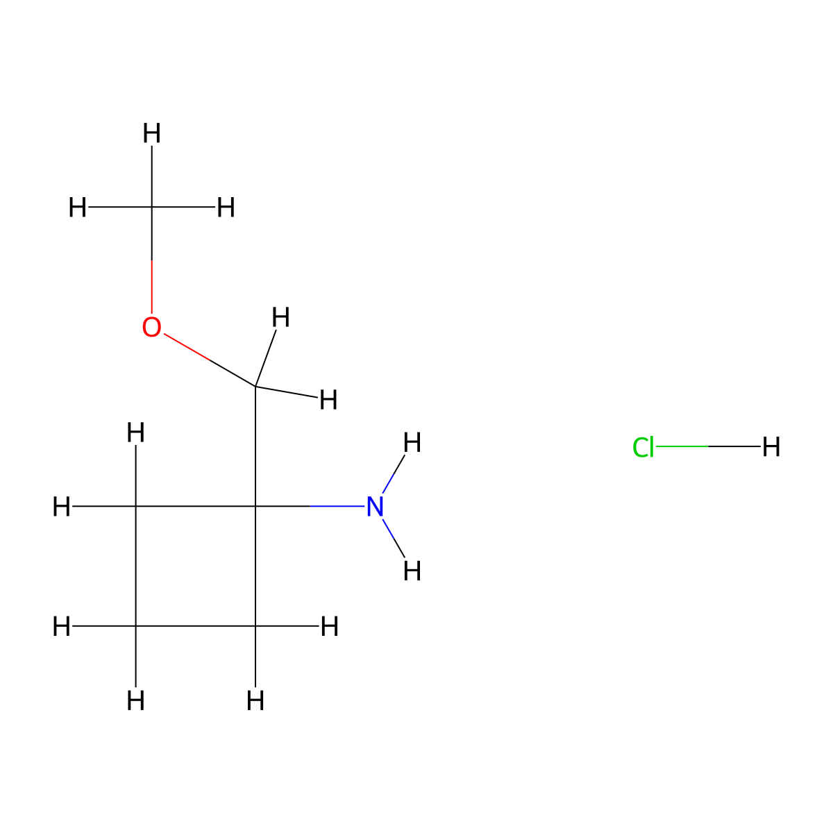 1-(Methoxymethyl)cyclobutan-1-amine hydrochloride molecular structure, CAS 1220039-33-7