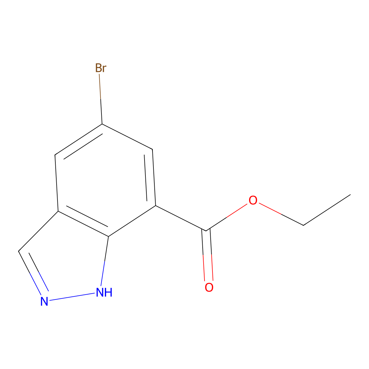 ethyl 5-bromo-1H-indazole-7-carboxylate molecular structure, CAS 1220039-34-8