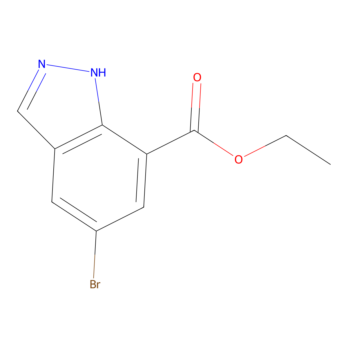 ethyl 5-bromo-1H-indazole-7-carboxylate molecular structure, CAS 1220039-34-8