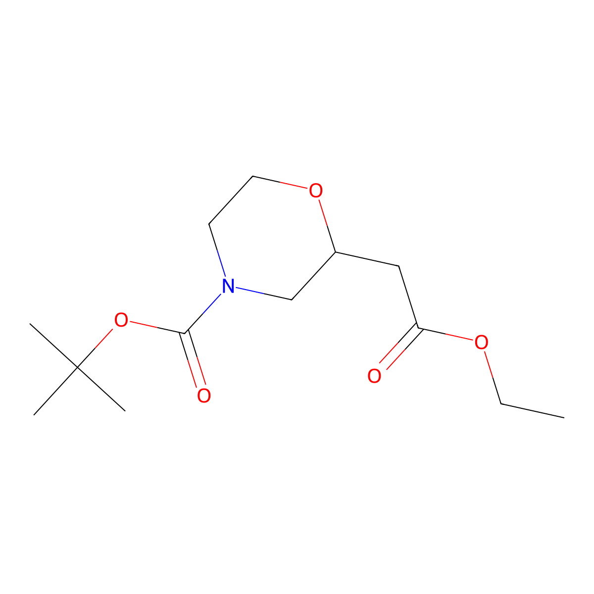 4-N-Boc-2-ethoxycarbonylmethyl-morpholine molecular structure, CAS 1220039-35-9