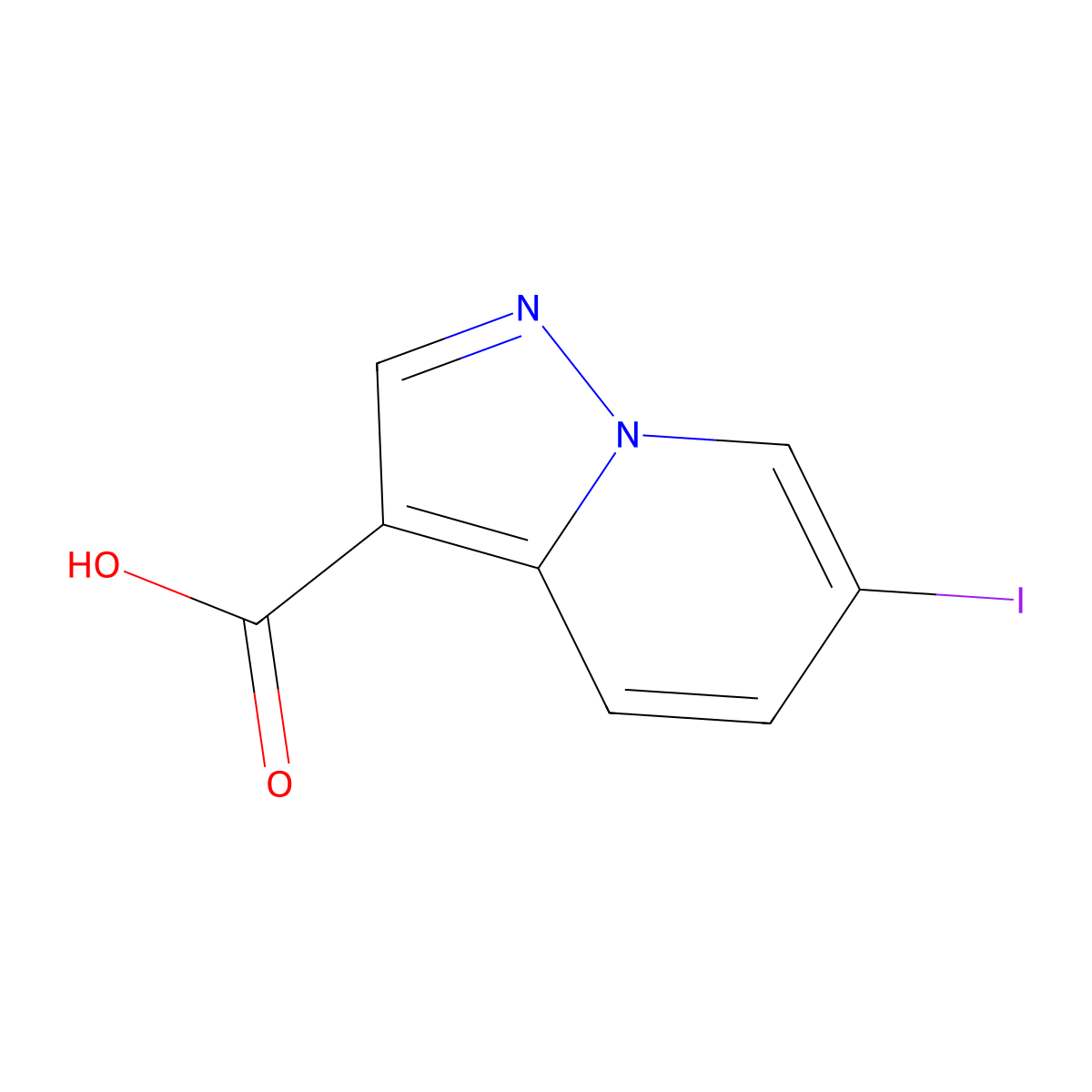 6-Iodo-pyrazolo[1,5-a]pyridine-3-carboxylic acid molecular structure, CAS 1220039-46-2