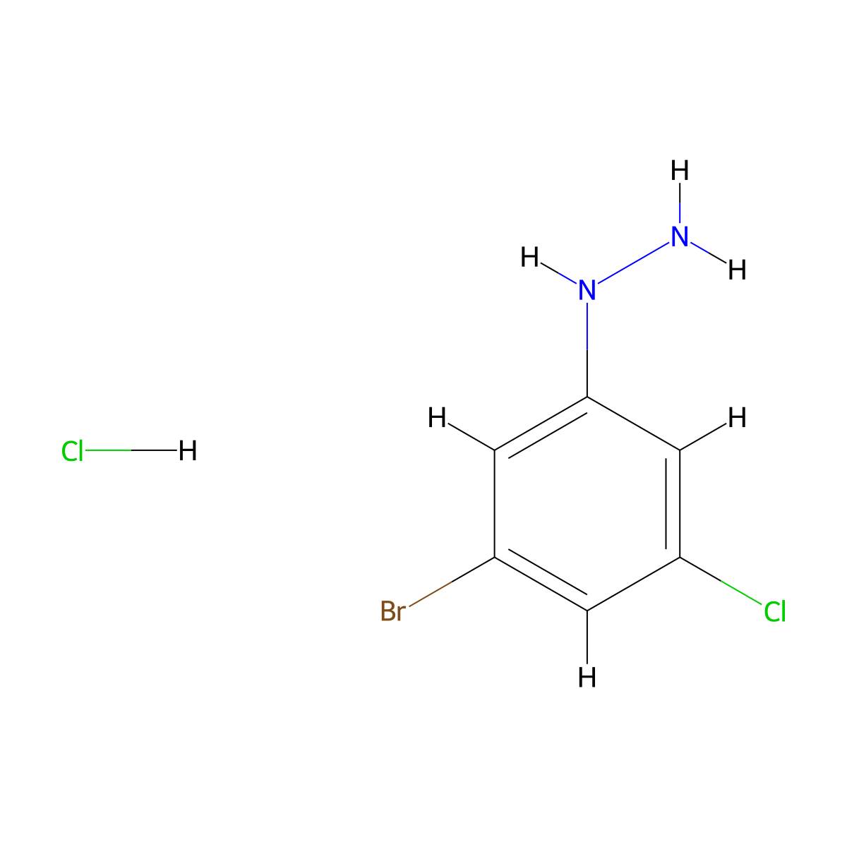 (3-Bromo-5-chloro-phenyl)-hydrazine hydrochloride molecular structure, CAS 1220039-48-4