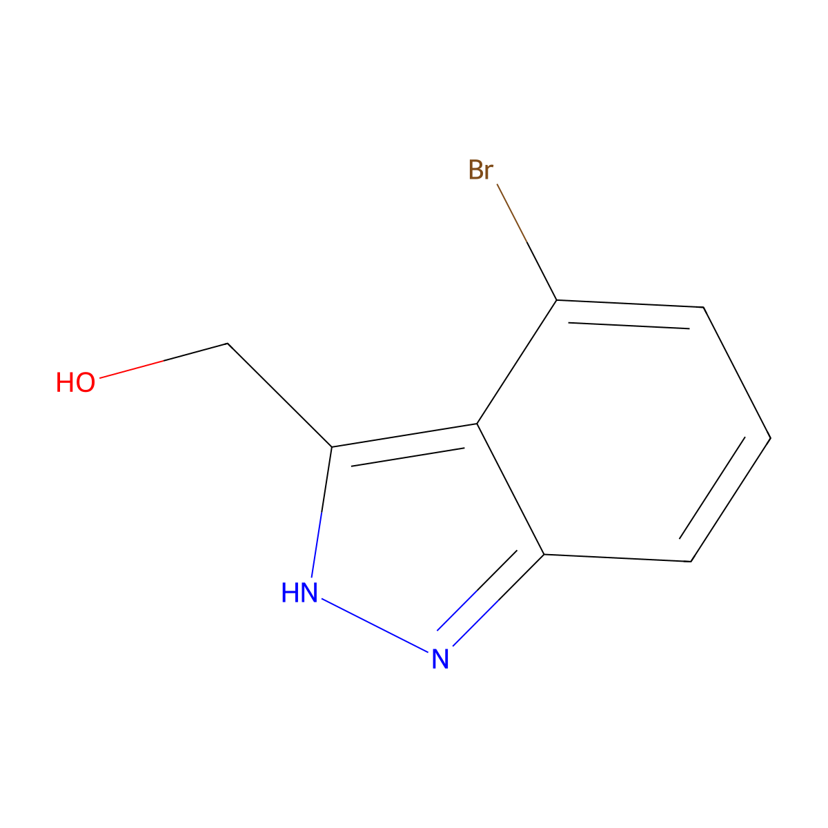 (4-Bromo-1H-indazol-3-yl)-methanol molecular structure, CAS 1220039-50-8
