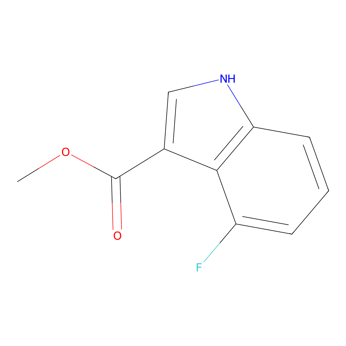 Methyl 4-fluoro-1H-indole-3-carboxylate molecular structure, CAS 1220039-52-0