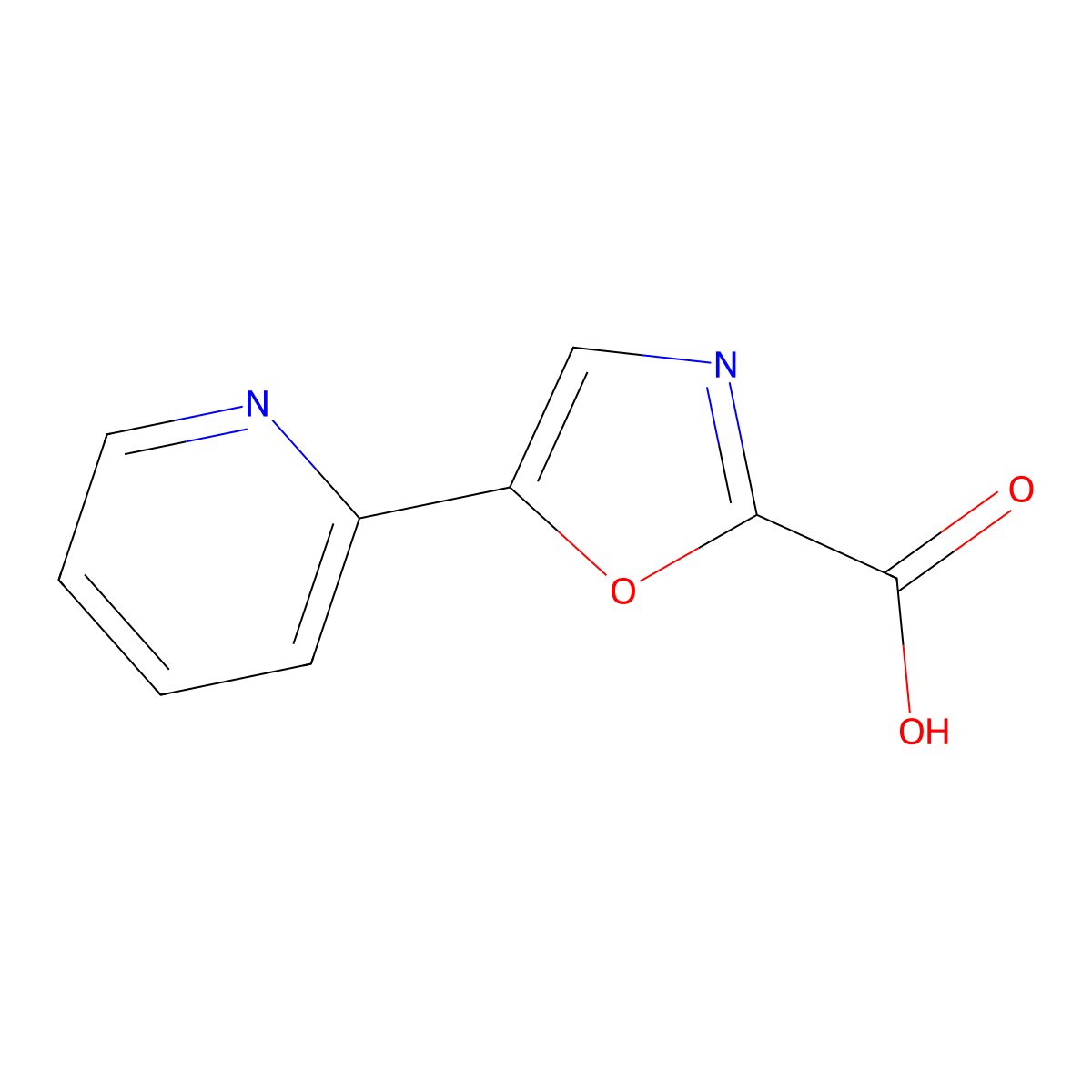 5-(Pyridin-2-yl)oxazole-2-carboxylic acid molecular structure, CAS 1220039-53-1