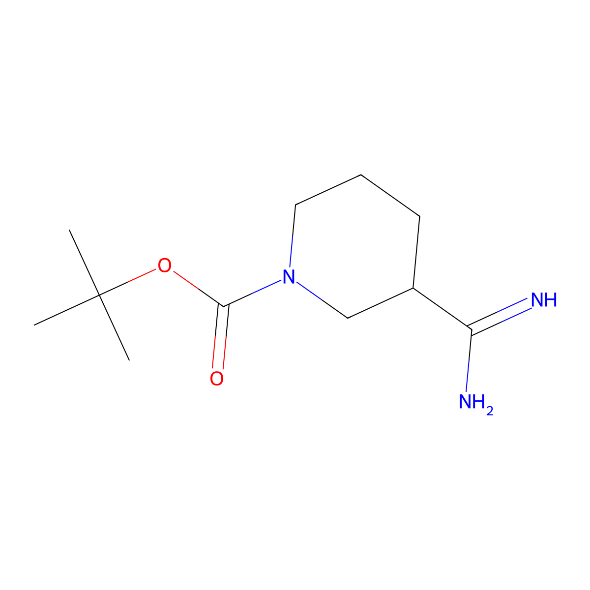 Tert-butyl 3-carbamimidoylpiperidine-1-carboxylate molecular structure, CAS 1220039-60-0