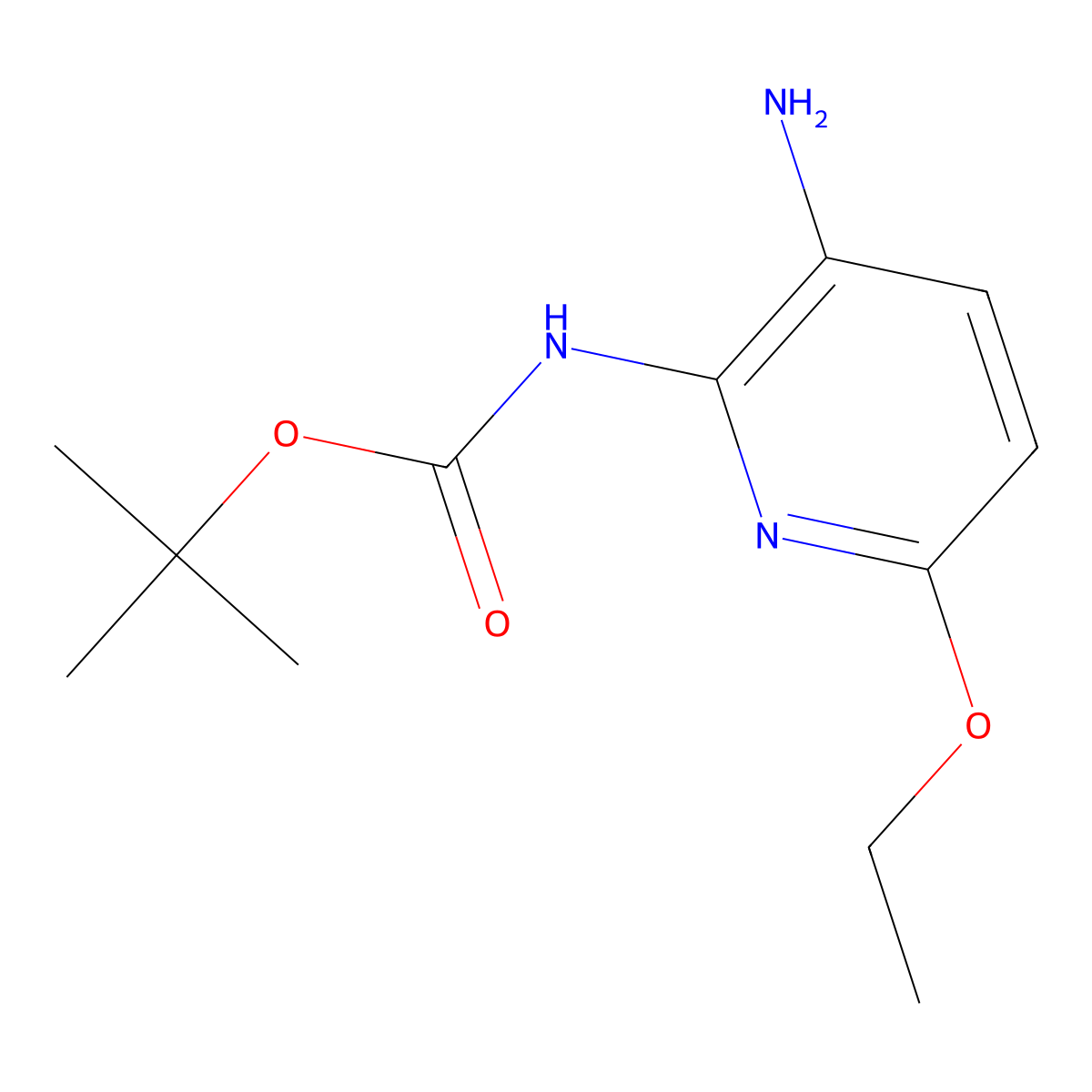 (3-Amino-6-ethoxy-pyridin-2-yl)-carbamic acid tert-butyl ester molecular structure, CAS 1220039-66-6