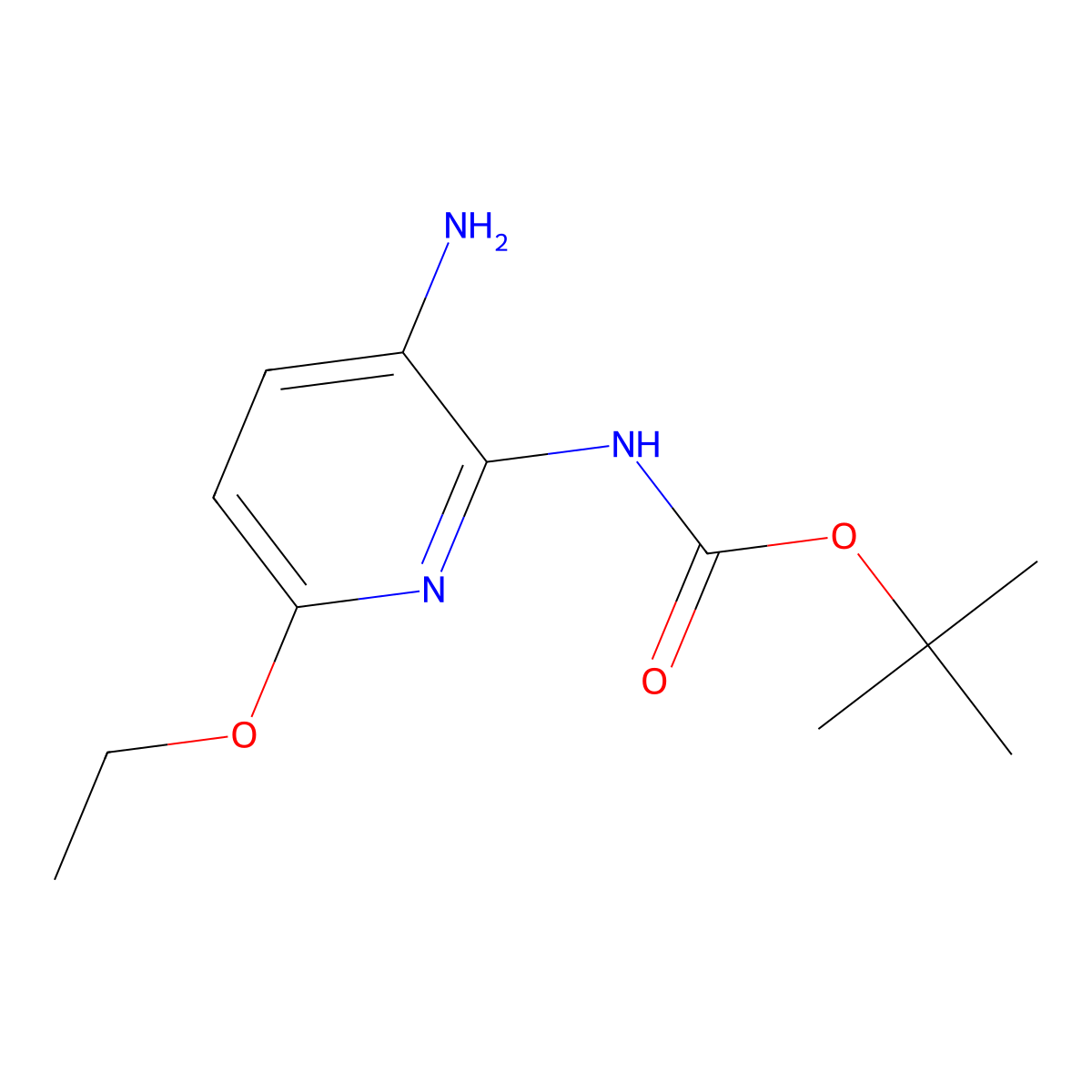 (3-Amino-6-ethoxy-pyridin-2-yl)-carbamic acid tert-butyl ester molecular structure, CAS 1220039-66-6