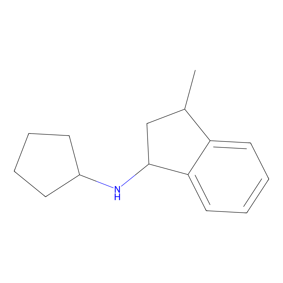 Cyclopentyl-(3-methyl-indan-1-YL)-amine molecular structure, CAS 1220039-70-2