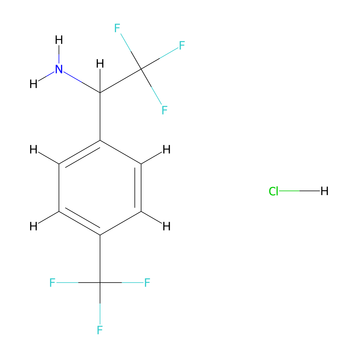 2,2,2-Trifluoro-1-(4-trifluoromethyl-phenyl)-ethylamine hydrochloride molecular structure, CAS 1220039-72-4