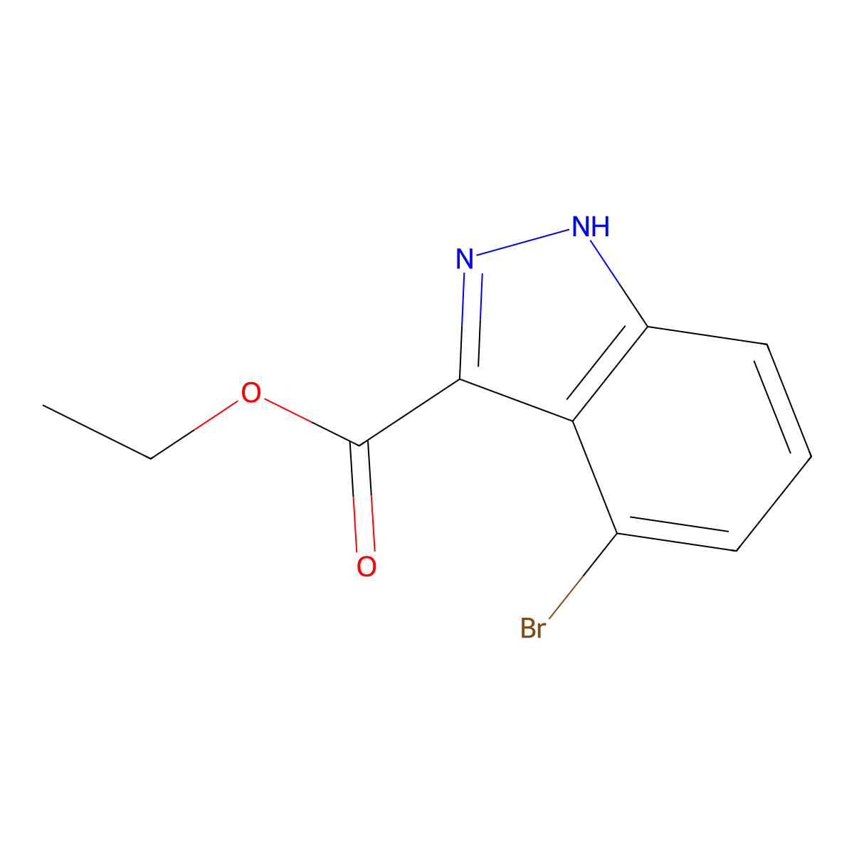 Ethyl 4-bromo-1H-indazole-3-carboxylate molecular structure, CAS 1220039-76-8