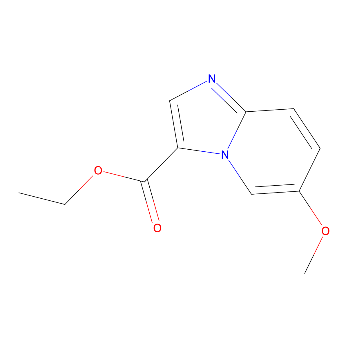 Ethyl 6-methoxyimidazo[1,2-a]pyridine-3-carboxylate molecular structure, CAS 1220039-84-8