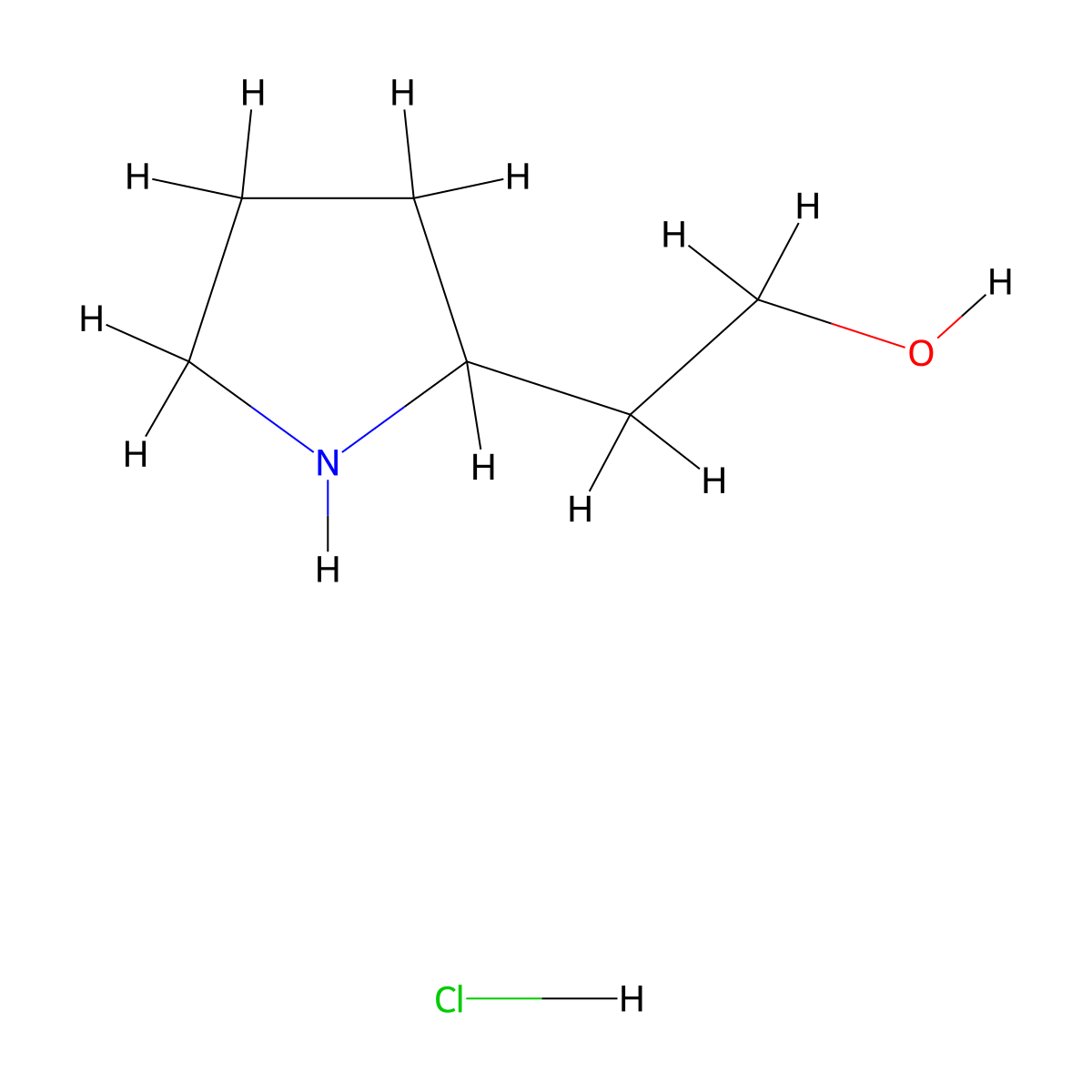 2-(Pyrrolidin-2-yl)ethan-1-ol hydrochloride molecular structure, CAS 1220039-89-3