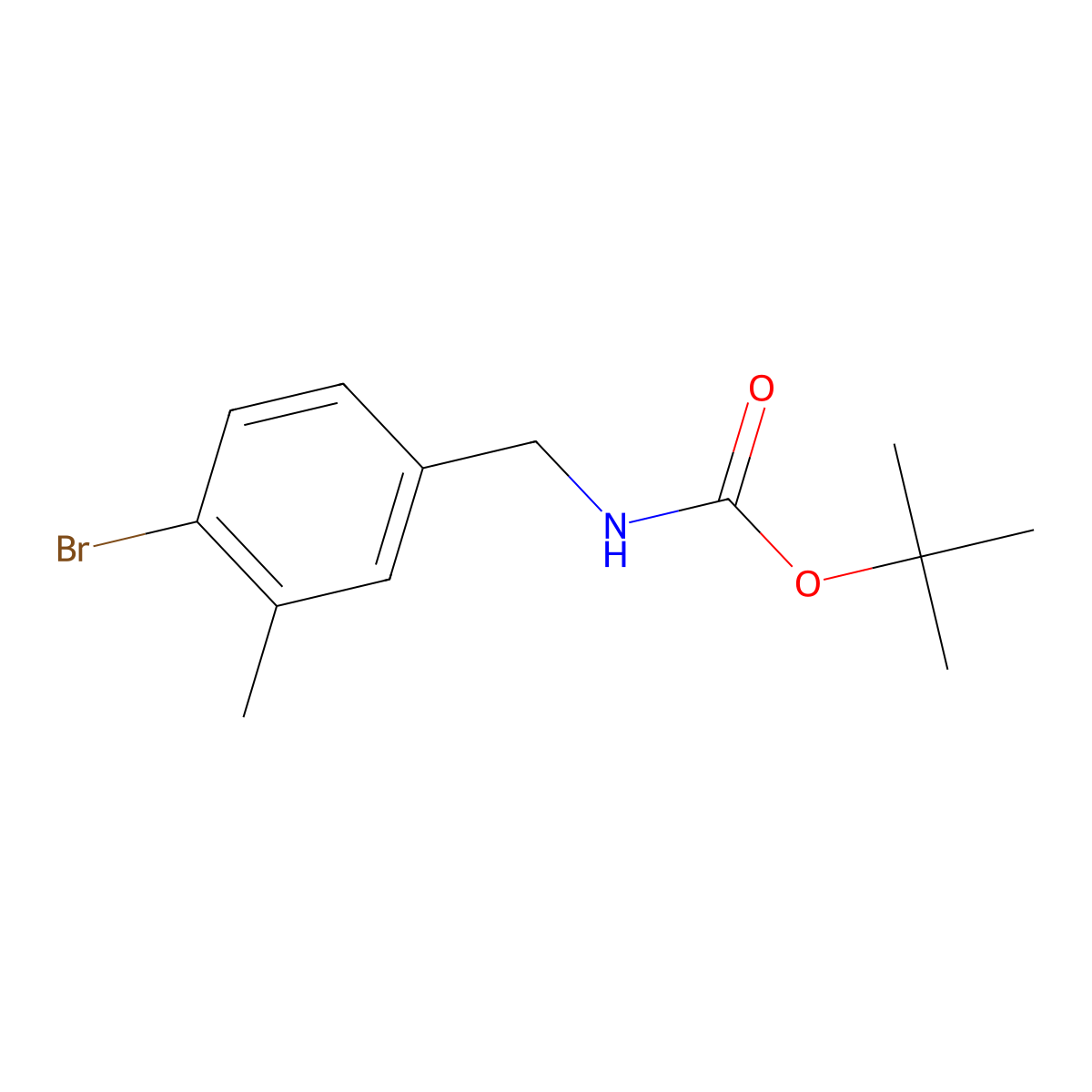 N-Boc-4-bromo-3-methyl-benzylamine molecular structure, CAS 1220039-91-7