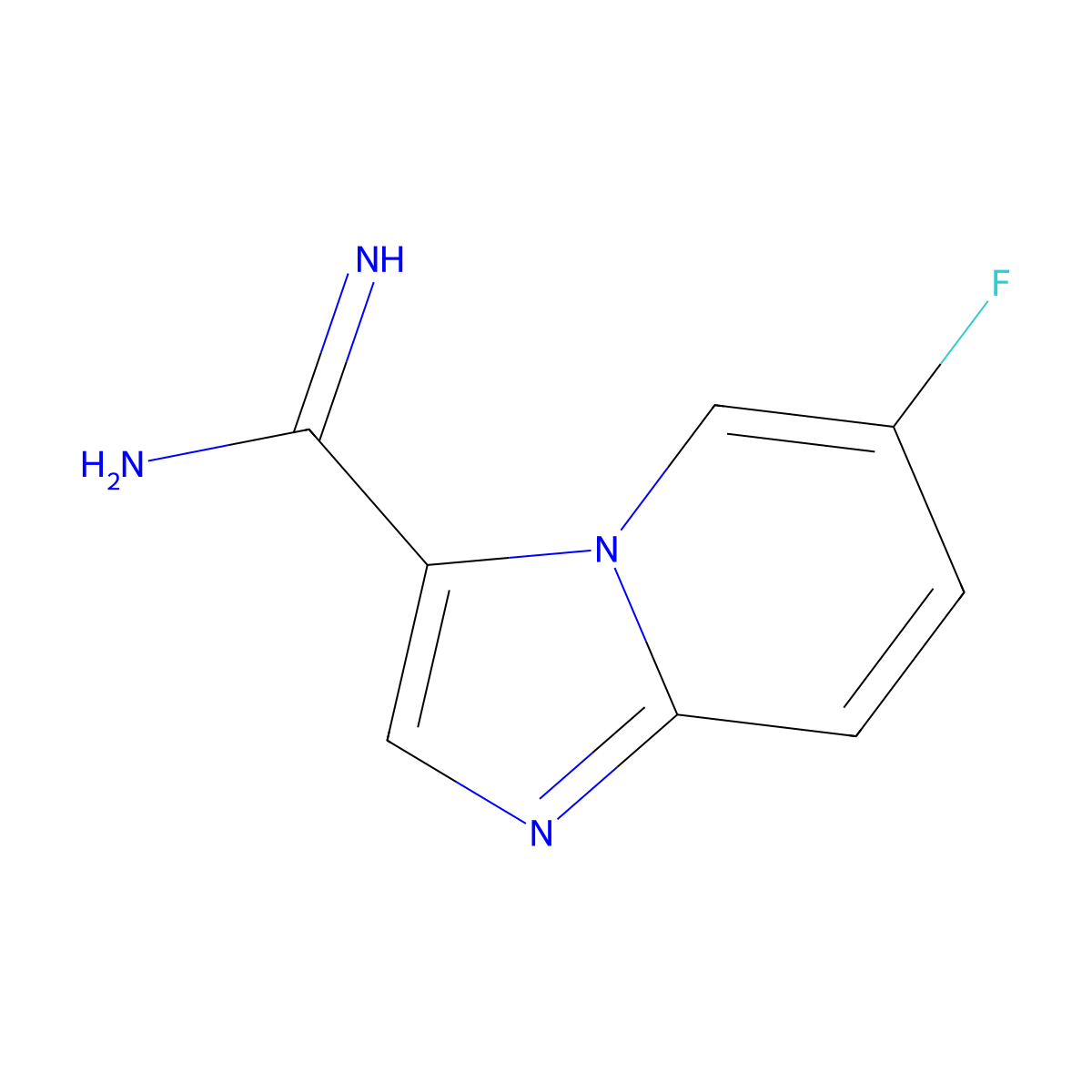 6-Fluoroimidazo[1,2-a]pyridine-3-carboximidamide molecular structure, CAS 1220039-94-0