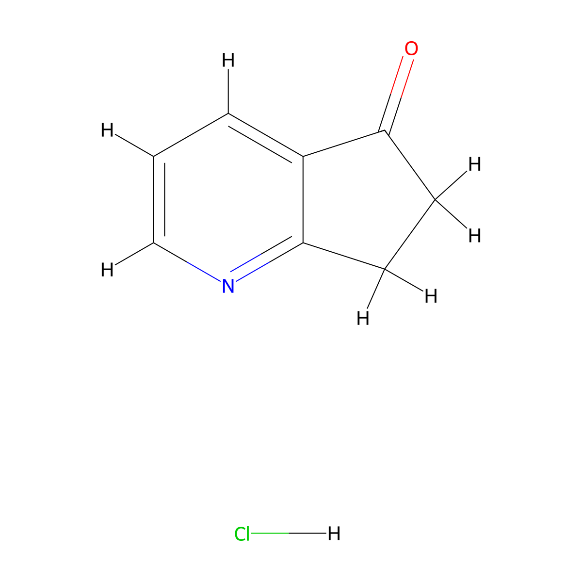5H,6H,7H-cyclopenta(b)pyridin-5-one hydrochloride molecular structure, CAS 1220039-95-1