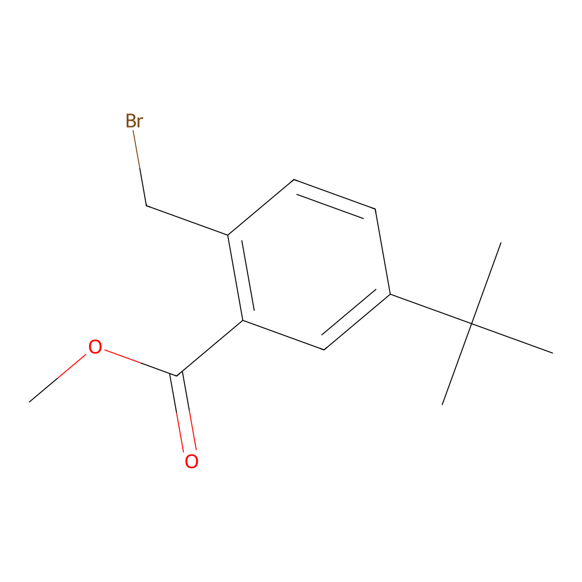Methyl 2-bromomethyl-5-tert-butyl-benzoate molecular structure, CAS 1220040-01-6