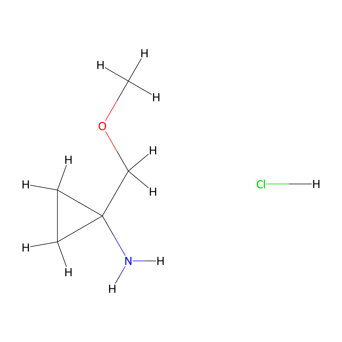1-(Methoxymethyl)cyclopropan-1-amine hydrochloride molecular structure, CAS 1220040-06-1