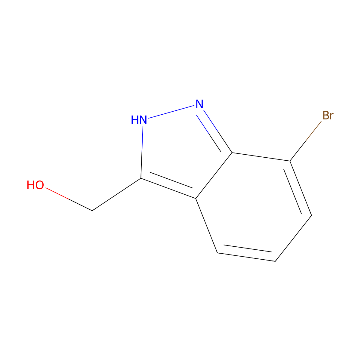 (7-Bromo-1H-indazol-3-yl)-methanol molecular structure, CAS 1220040-11-8