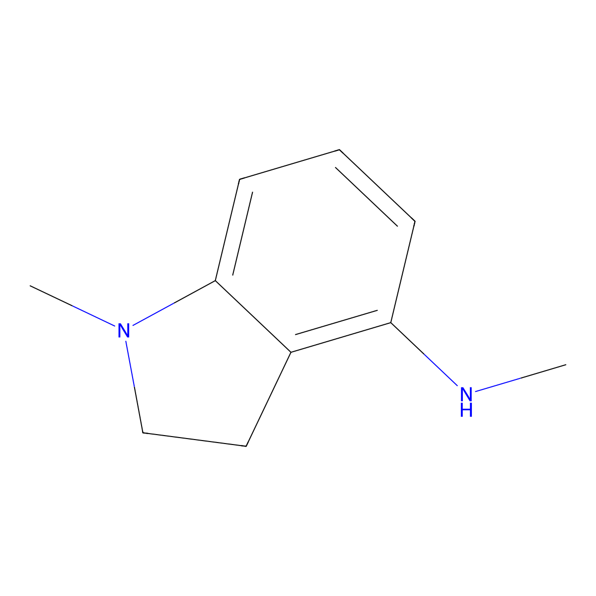 Methyl-(1-methyl-2,3-dihydro-1H-indol-4-YL)-amine molecular structure, CAS 1220040-15-2