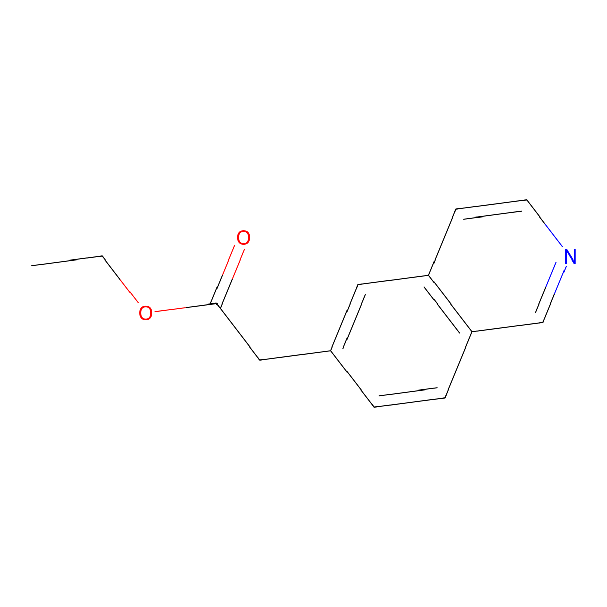 Isoquinolin-6-YL-acetic acid ethyl ester molecular structure, CAS 1220040-16-3