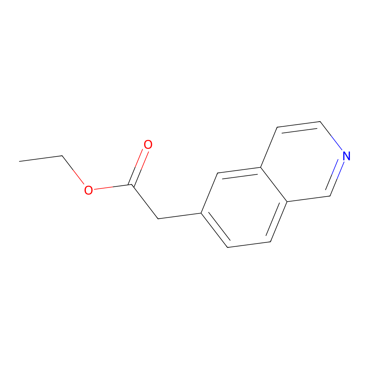 Isoquinolin-6-YL-acetic acid ethyl ester molecular structure, CAS 1220040-16-3
