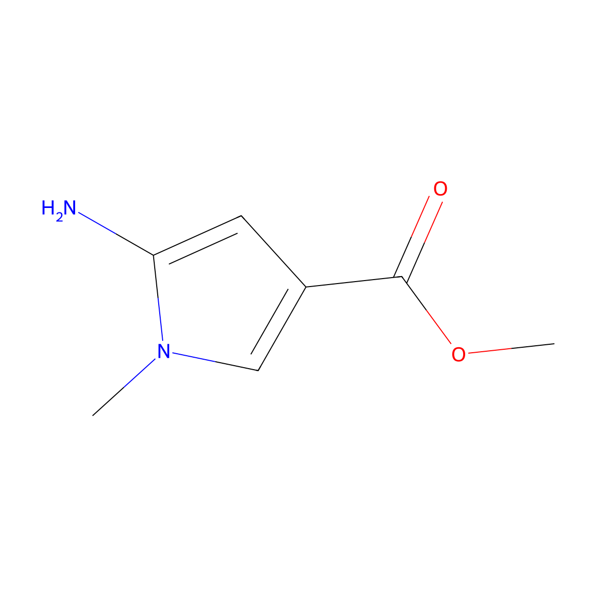 5-Amino-1-methyl-1H-pyrrole-3-carboxylic acid methyl ester molecular structure, CAS 1220040-22-1