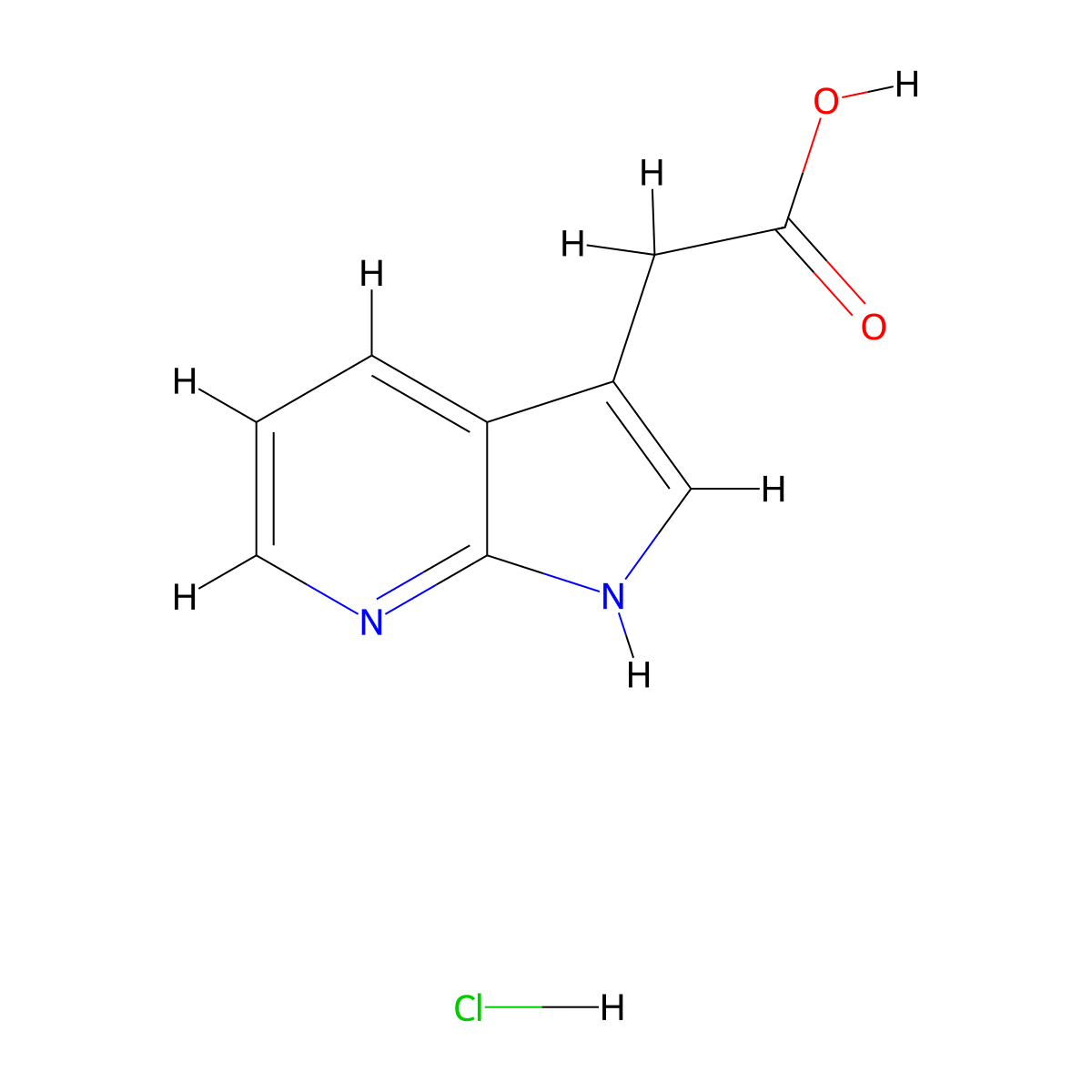 (1H-Pyrrolo[2,3-b]pyridin-3-yl)-acetic acid hydrochloride molecular structure, CAS 1220040-25-4