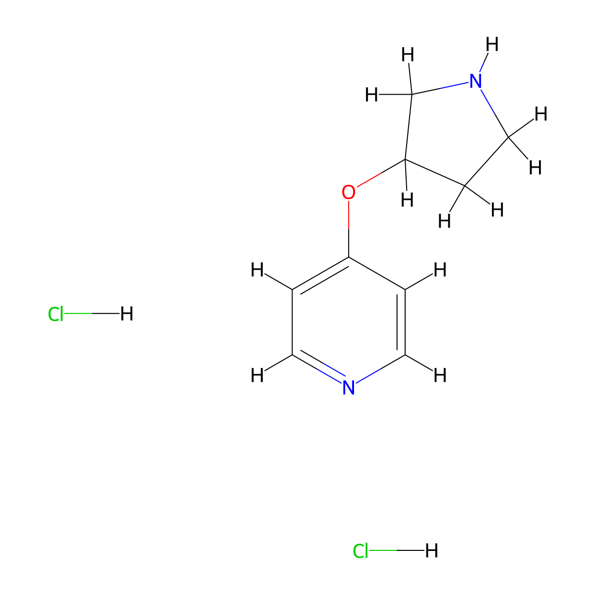 4-(Pyrrolidin-3-yloxy)pyridine dihydrochloride molecular structure, CAS 1220040-28-7