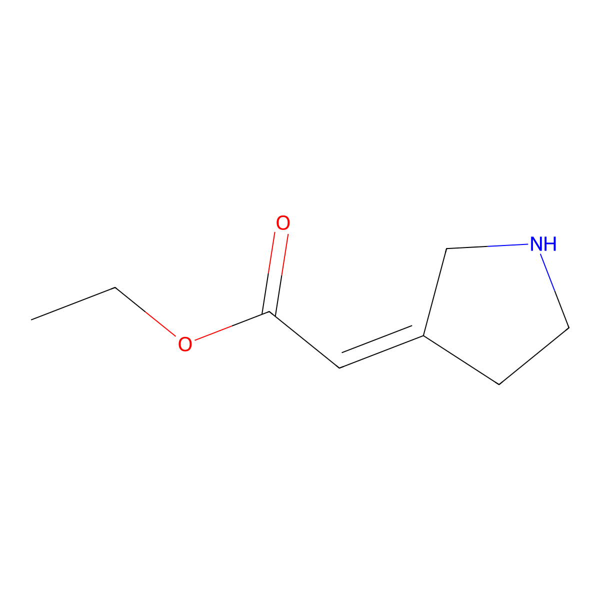 ethyl (2Z)-2-pyrrolidin-3-ylideneacetate molecular structure, CAS 1220040-47-0